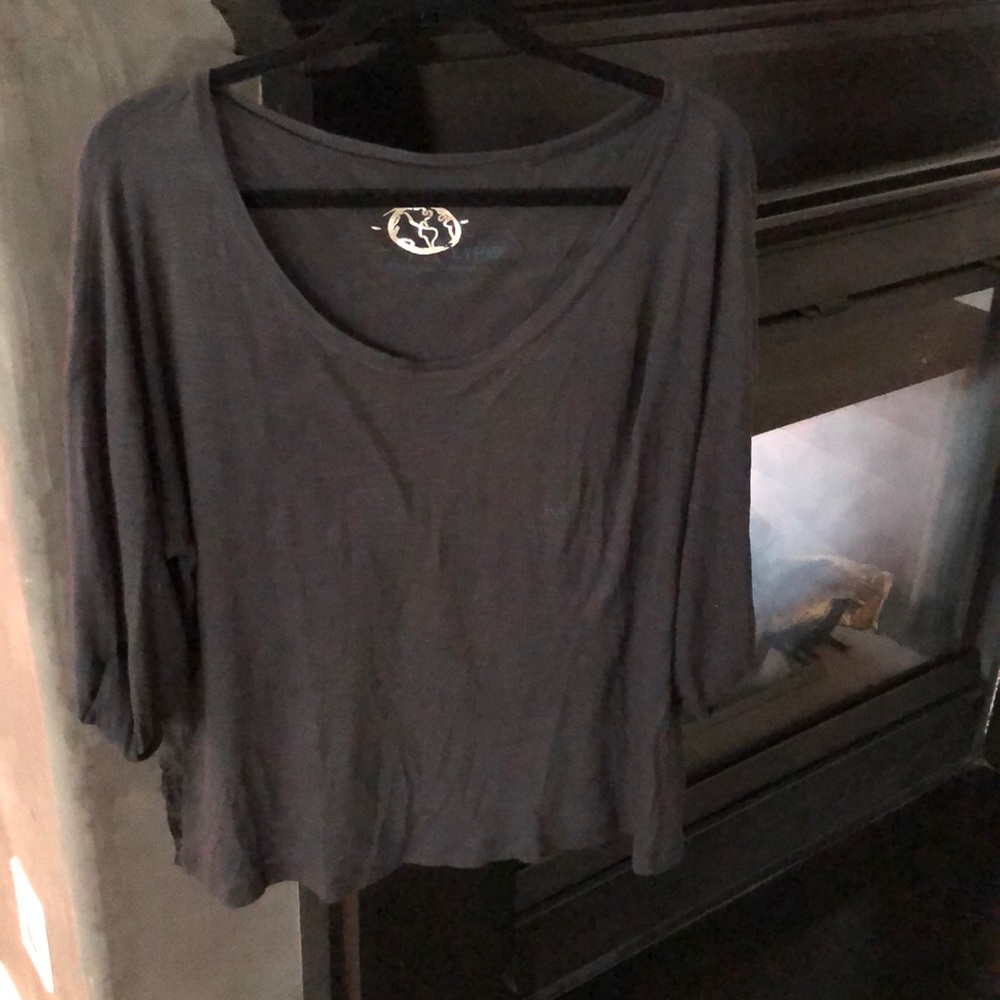 Blue life off the shoulder t-shirt